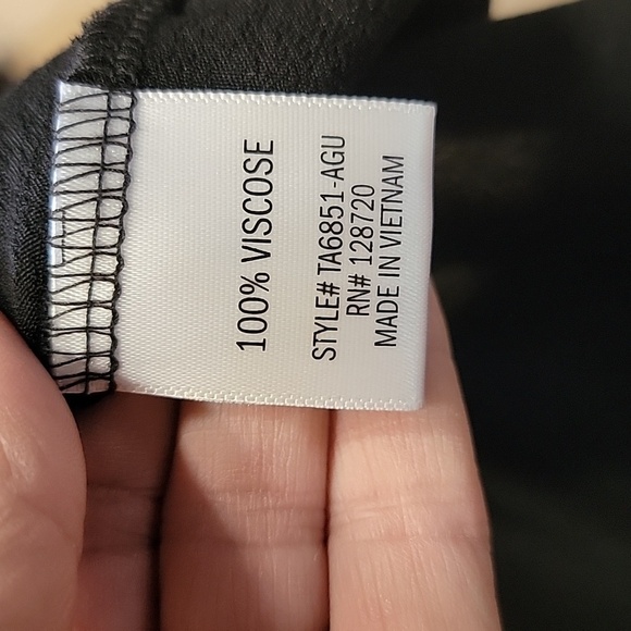 Blue Rain (Francesca's) Black Asymmetrical Ruffle Tassle Spag. Strap Blouse, NEW - Picture 11 of 11